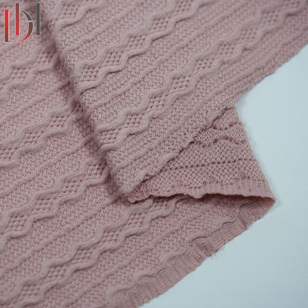 Soft Breathable Jacquard Knitted Fabric Heavyweight 95% Polyester 5% Spandex Fabric