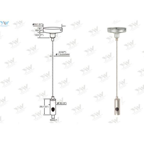 Satin Color Lighting Wire Suspension Systems For Hanging Panel Lights