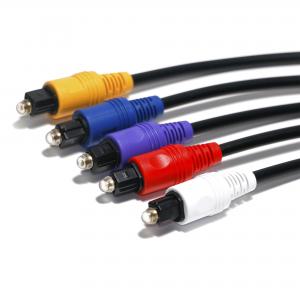 Cheap RCA Cable Optic Digital Audio Cable 5 Color Plastic Connector 1.5m - 5m For DVD CD Player for sale