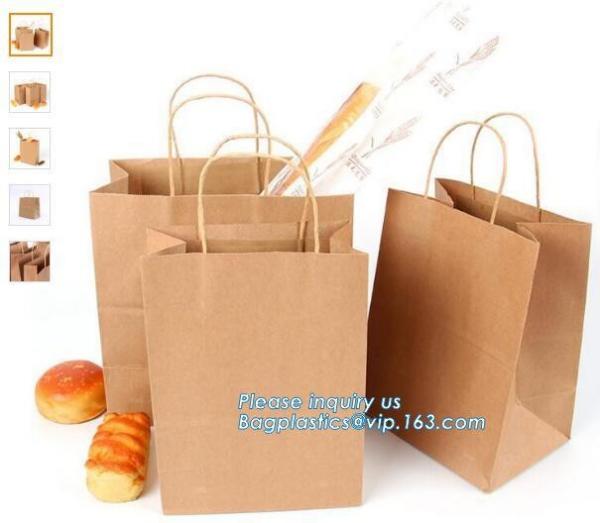 paper bags with flat handle,cement packaging paper bags , strong brown paper bags,Take out brown kraft paper bread bag f