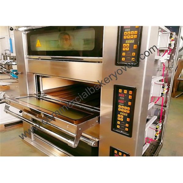 Stone Deck Pizza Oven , Stainless Steel Door Commercial Bread Oven