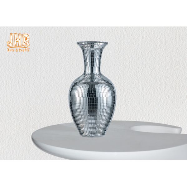 Wedding Centerpiece Table Vase Silver Mosaic Glass Table Vases Decorative Flower Pots