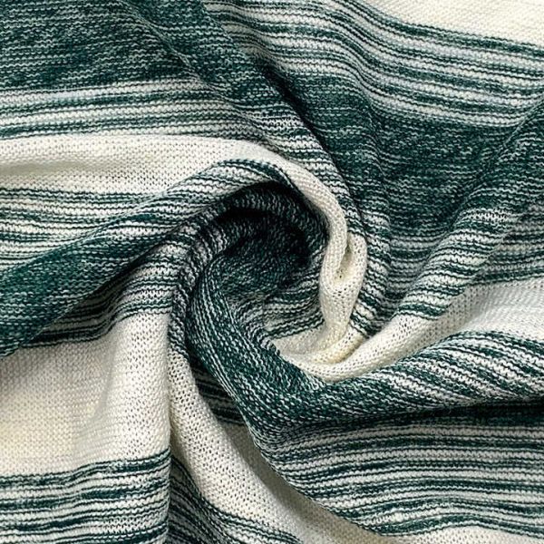 High End Striped Clothing Linen Fabric 50% Linen 50% Polyester Luxury Chenille Fabric