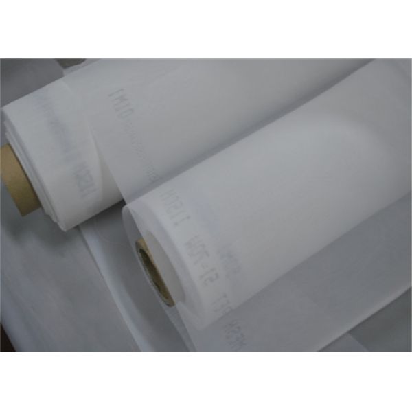 High Tensile 120 Mesh Polyester Printing Mesh With Acid Resistant , White Color