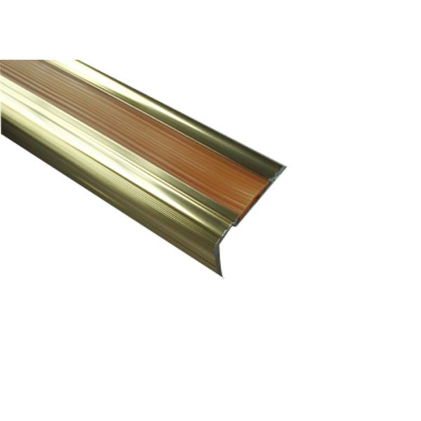 Modern Outdoor No Slip Stair Nosing Screws Firlmly Fixed PVC Rubber Inserted