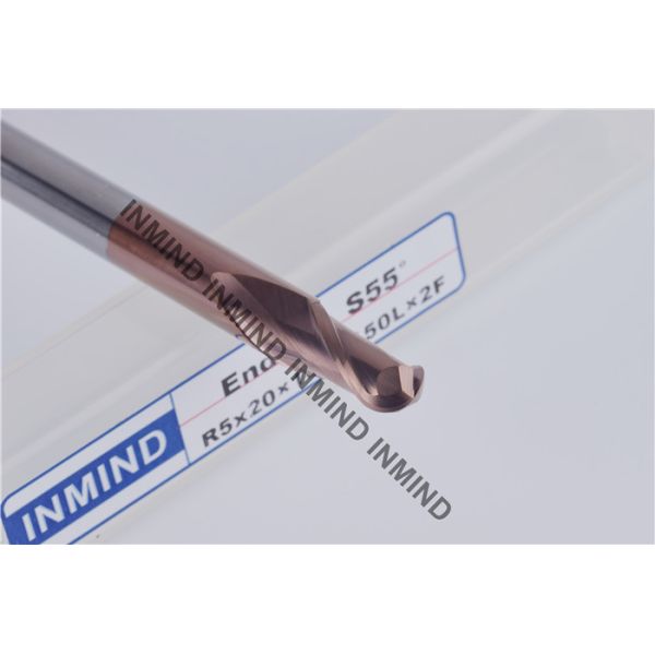 0.5 - 0.6 um Mirco Grain Solid Carbide Ball Nose End Mill , Ball End Mill Cutter