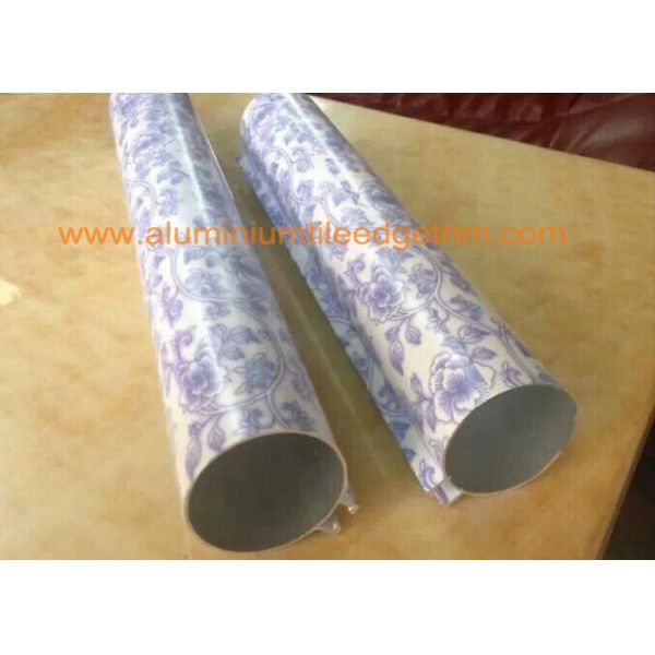 Powder Coating Round Aluminum Extrusion Profiles Marble Grain Color 8-15HW Hardness