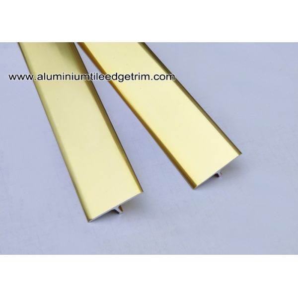 High End Aluminium T Bar Trim / Section Gloss Gold For Tile Edging Or Structure