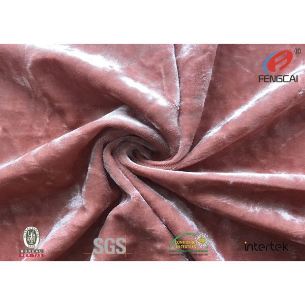 Warm Shiny Polyester Spandex Velvet Fabric Stretch Knitted Fleece Fabric