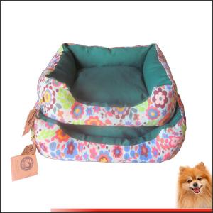Cheap Large breed dog beds Canvas fabric dog beds with flower printed China manufacturer for sale