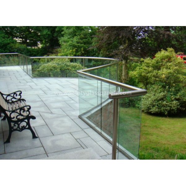 8mm Clear Balustrade Glass Staircase Railing , Sound Insulation