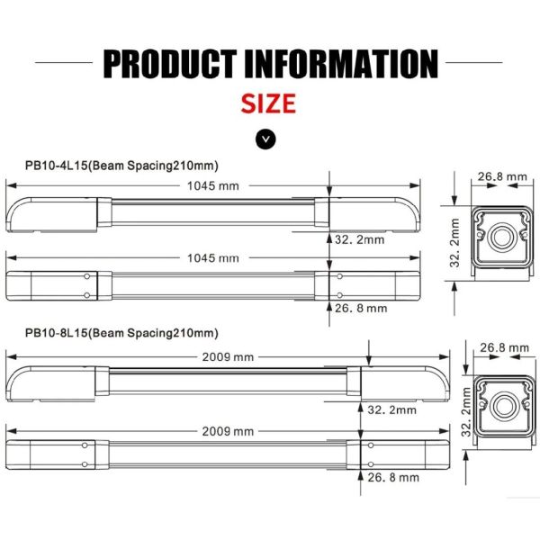 30cm Light Curtain Sensor For Industrial Doors