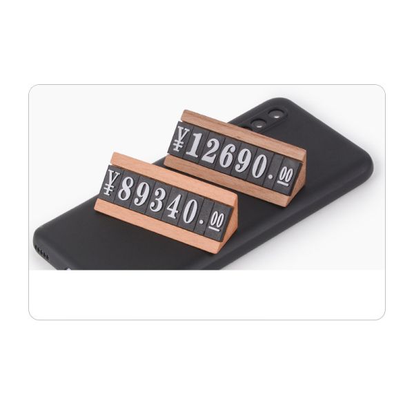 Adjustable Cube Tag on Wooden Base