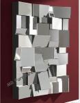 Decorative Faceted Wall Mirror , 80 * 110cm Size 3D Living Room Wall Mirror