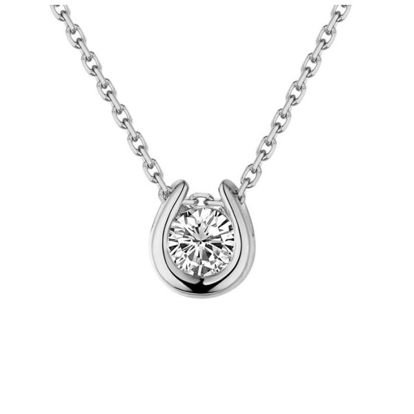1.0mm Rose Gold Horseshoe Necklace Personalized 1.5g 18 Karat