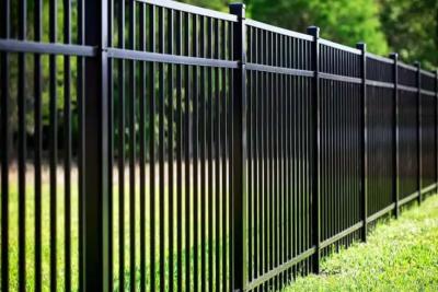 Outdoor Fence Wrought Iron Fence Black Square Tube Fencing 2 or 3 rails