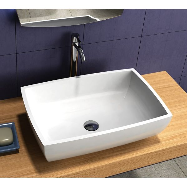 Boat Shape Counter Top Basin Solid Surface Non Porous Seamless Joint