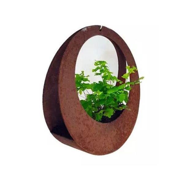 Pre Weathered Corten Steel Wall Art Rustic Wall Hanging Flower Pots
