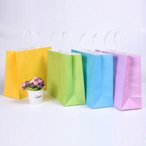 Elegant Stylish Brown Paper Carrier Bags , Colored Paper Bags With Handles