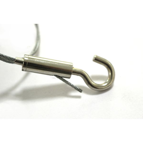 Samll Size Nickel Color Brass Lock Cable Grippers With Steel Hook For Suspend LED Panels