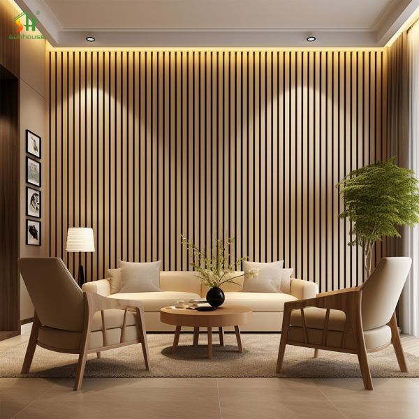 High Quality Waterproof Fireproof Interior Wall Decoration Panel Acoustic Panel Wooden Sound Isolation Slat Wall Panel