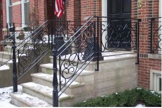 Powder Coating Decorative Welding Wrought Iron Handrails For Outdoor Steps Steel House