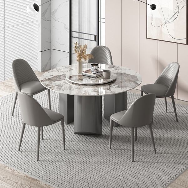 Stainless Steel Rock Board Dining Table 75cm High Rotate
