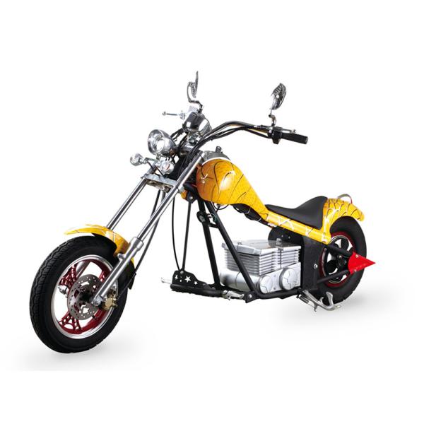 Yellow Coolest Harley Electric Motorcycles 60Km / H With 48V 500W Motor