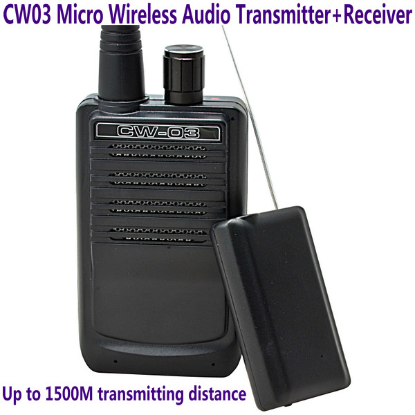CW03 Micro Wireless Audio Transmitter+Receiver Listening Bug 500M Remote Sound