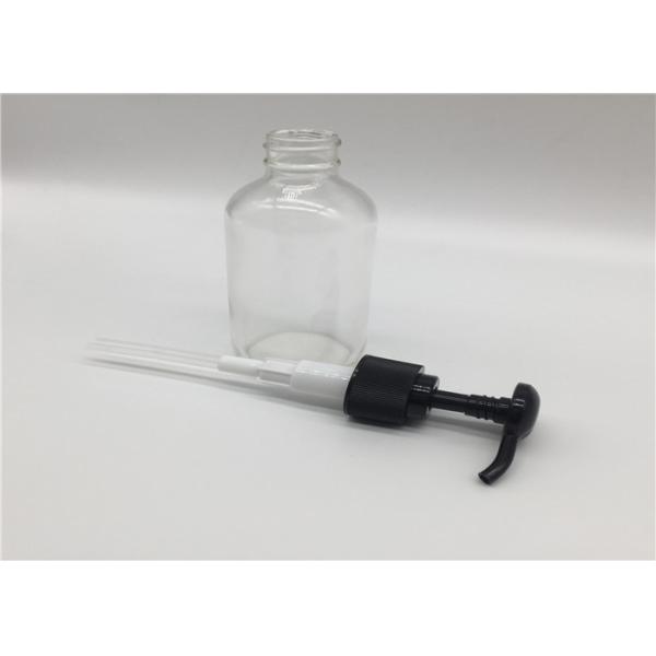 4oz Boston Round Glass Dispenser Bottle With Plastic Pump for  disinfectant , hand wash disinfectant bottle