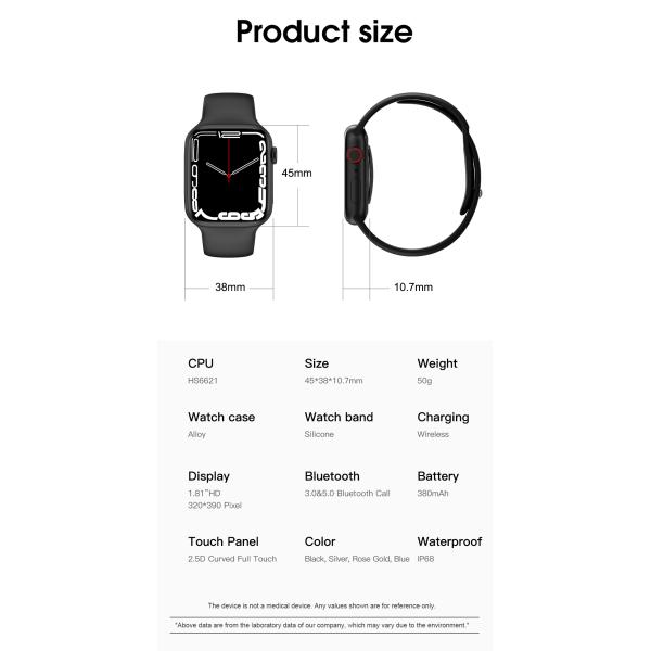 1.75 Inch Display IP68 Heart Rate Smartwatch With 230mAh Battery