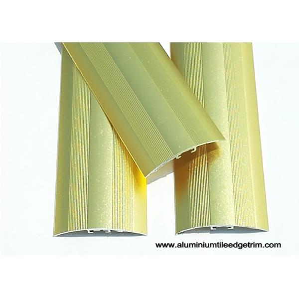 Luxury Sand Gold Aluminium Floor Trims / Metal Floor Transitions Curved Shaped