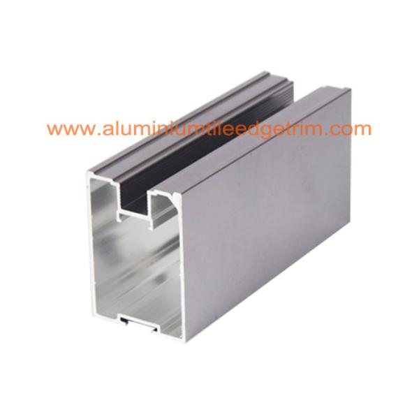 Anodized Grey Aluminium Sliding Wardrobe Door Profiles 4-6m Length Anti Corrision