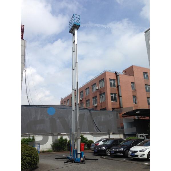 14 Meter Aluminum Alloy Aerial Work Platform Blue Color For Window Cleaning