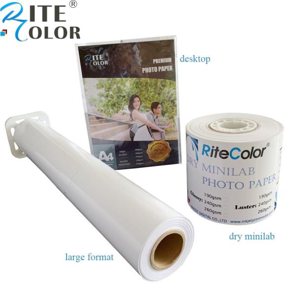 Inkjet RC Glossy Photo Paper Luster Paper Roll For Canon / Epson Digital