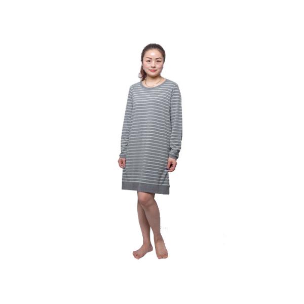 Ladies Comfortable Long Sleeve Stripped Pajamas Nightwear For Woman , Bamboo Cotton Fabric