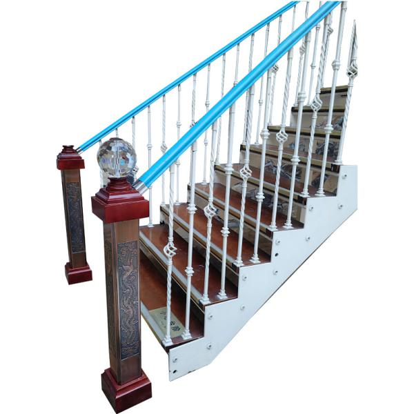 Electrostatic Spraying Iron Black Metal Railing Interior Stair Balustrade Interior