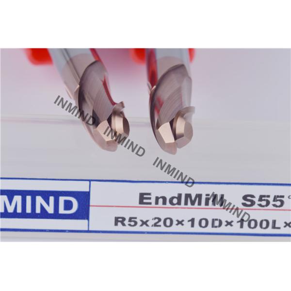 Long Flute Ball Nose End Mill with 100 mm Length 10 mm Dia 0.5 - 0.6 UM Grain Size