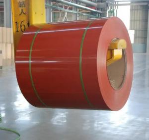 China Red/ Rot color 0.50~1.2mm 1200mm AZ225 PPGL Pre-paint steel coils HDP DX51D use for cladding and fence on sale