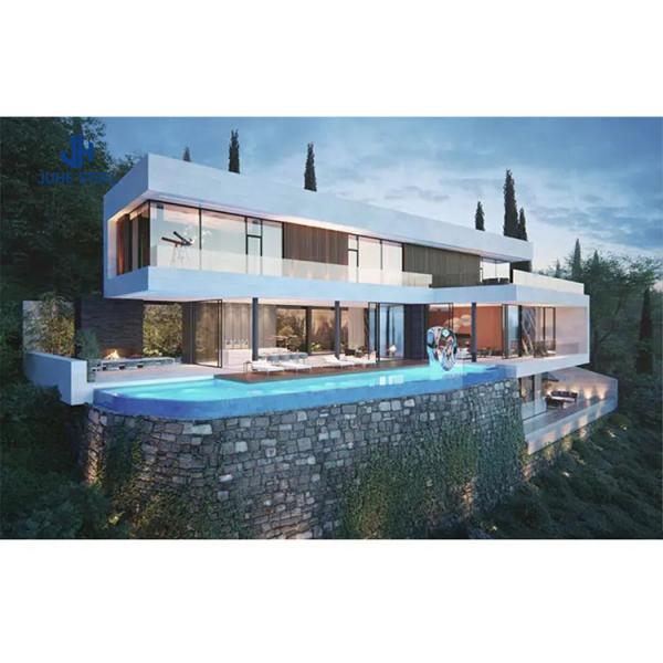 Prefab Villa with Ceramic Tiles Floor Modern Design Hotel Light Weight Steel Structure