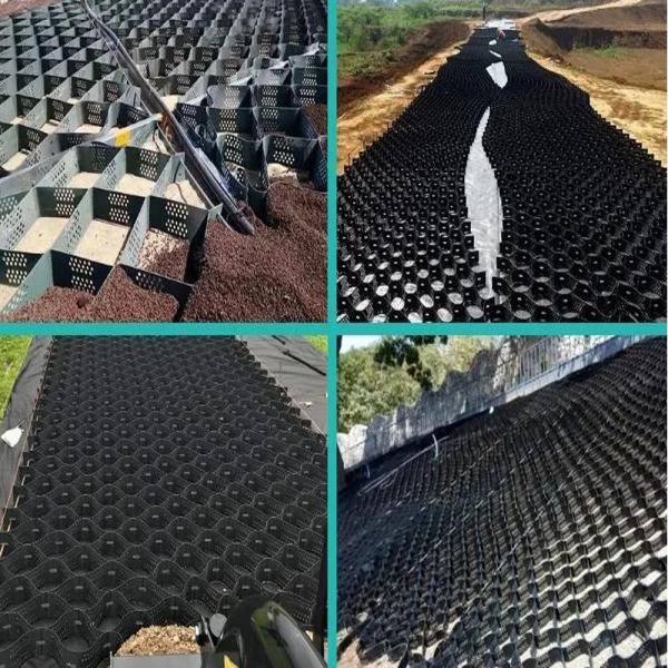 Smooth Textured Perforated HDPE Geocell 1.5mm Thickness ASTM Standard for Retaining Wall