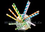 Decorative Wedding Party Paper Straws Multi Colored Striped Paper Straws