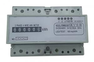 Cheap Small Volume Accuracy Class1.0 3 Phase Electricity Meter 35mm Din Rail With Counter 6 Display for sale