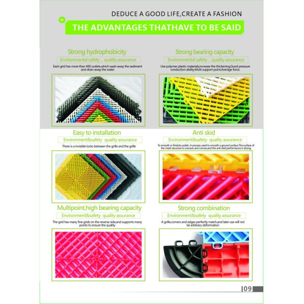 Heavy Duty Polypropylene Garage Flooring Ribbed Garage Floor Tiles