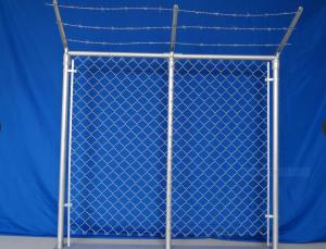 China High Security 18Ga - 13Ga 5 Foot Chain Link Fencing With Barbed Wire Antiwear on sale