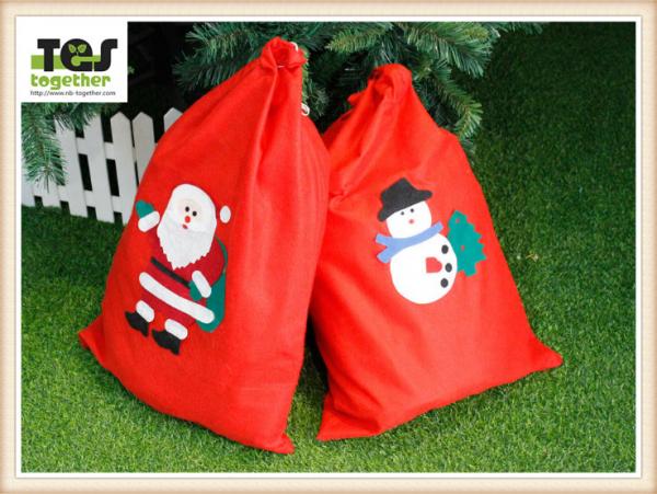 Quality FDA Quality 100% Cotton Reindeer Pattern ChristmasBag Santa Sacks wholesale