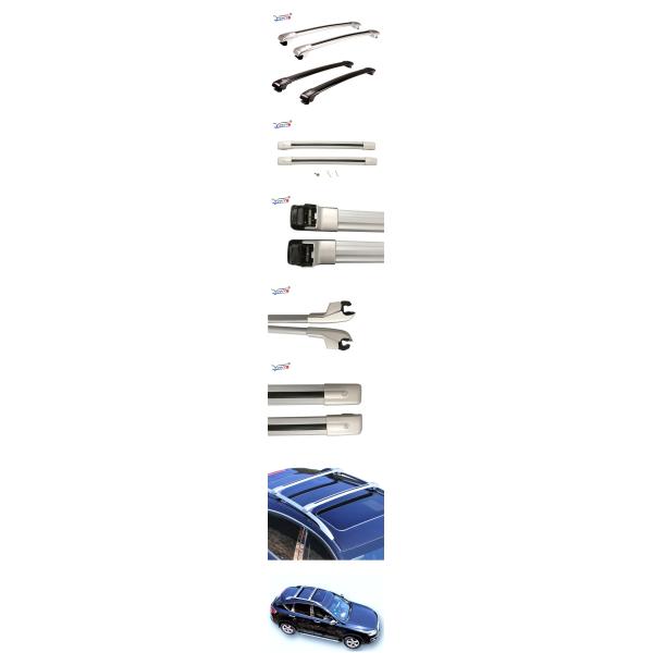 Durable 11 Crocodile Universal Car Cross Bars Black / Silver Color A010 Model
