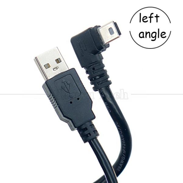 Customization 90 Degree Left Angle USB A Male To MINI 5P USB Cable for PS3 Controller Camera