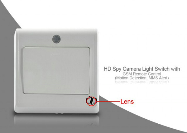 HD Spy Camera Light Switch with GSM Remote Control (Motion Detection, GSM MMS Video Alarm)
