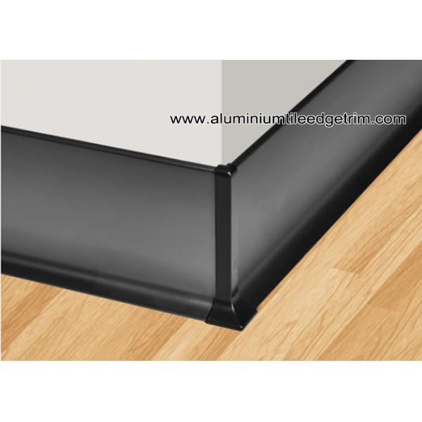 Kitchen / Bathroom Bottom Line Aluminium Skirting Board Matt Black 60mm / 80mm / 100mm